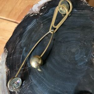 Long Fashion Gold and Crystal Earrings